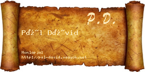 Pál Dávid névjegykártya
